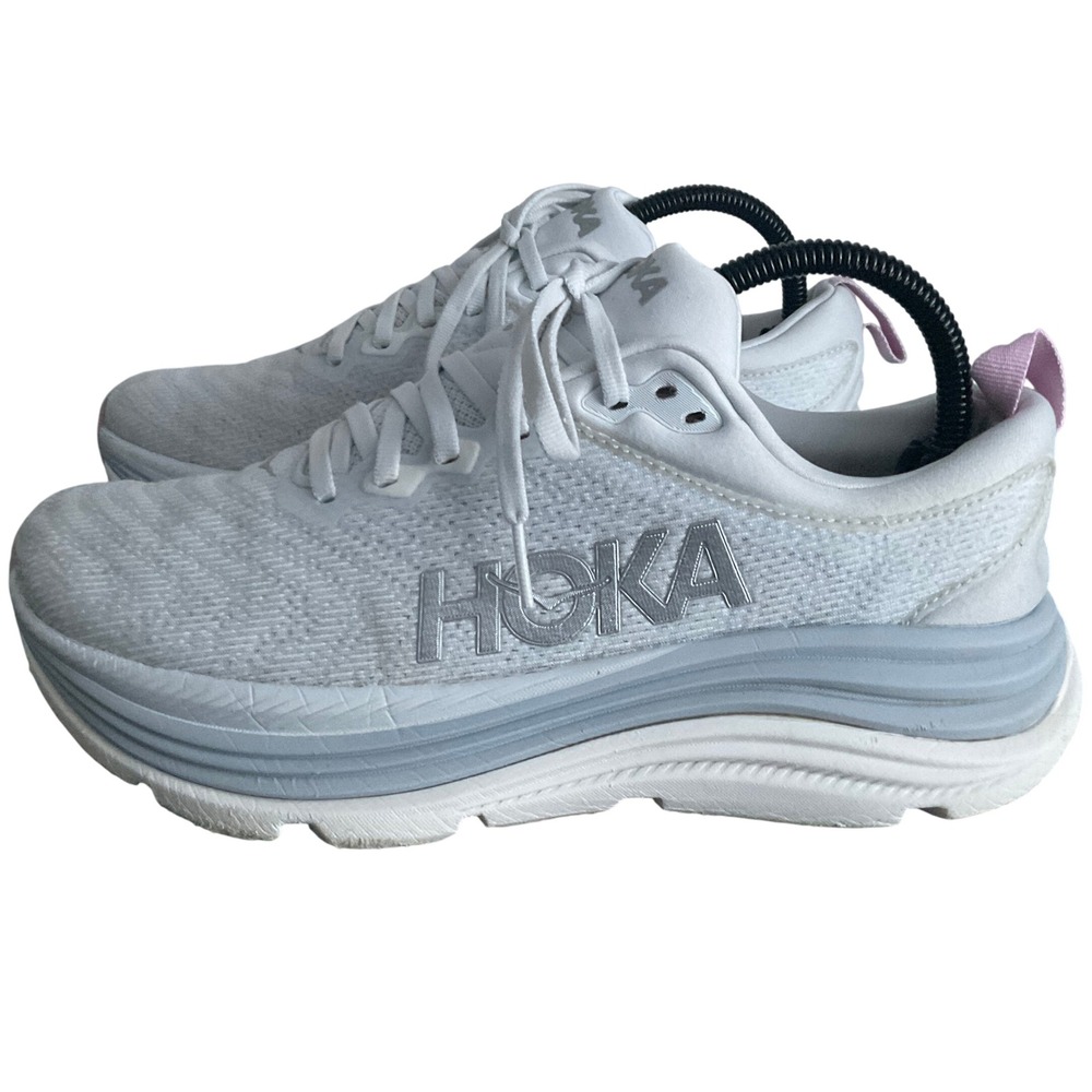 Hoka One One Gaviota 5 Womens 8 White Grey Pink Running Shoes 1134235 SCP